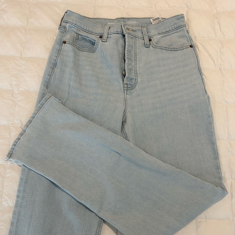 Extra high rise sky-hi straight jeans